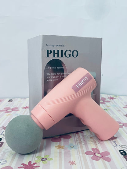 PHIGO Massage apparatus Mini Massage Gun-Pink，Muscle Deep Tissue Massager Gun, Handheld Percussion Massager, Portable Quiet Massage Gun with Carry Case for Home Office Gym Motehr Day Gifts for Women Men Her