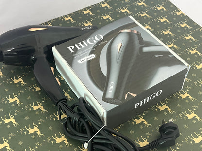 PHIGO Hair dryers Ionic Hair Dryer 2000W for Salon & Personal Use – Powerful, Fast & Quiet Drying for Curly Hair