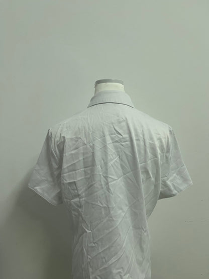 Megatherium Women's White Short-Sleeve Shirt | Minimalist & Versatile for Office & Casual Wear