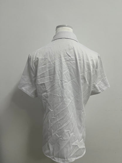 Megatherium Women's White Short-Sleeve Shirt | Minimalist & Versatile for Office & Casual Wear