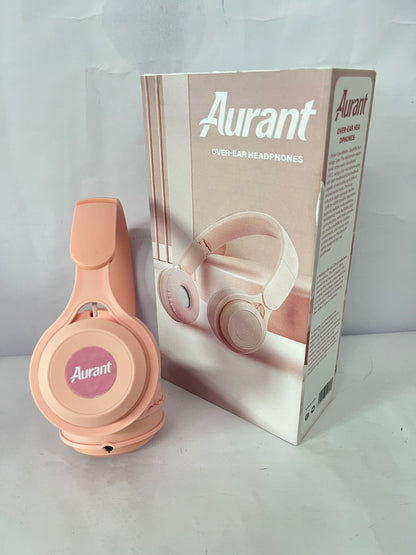 Aurant Over-Ear Wireless Bluetooth Headphones, Pink Stylish Headset with Stereo Sound, Long Battery Life & Comfortable Earpads for Music, Travel, Work & Study