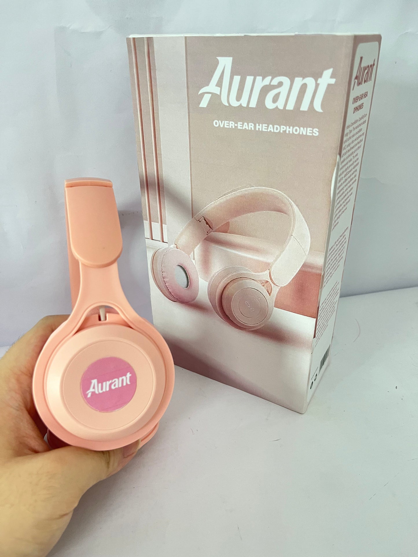 Aurant Over-Ear Wireless Bluetooth Headphones, Pink Stylish Headset with Stereo Sound, Long Battery Life & Comfortable Earpads for Music, Travel, Work & Study