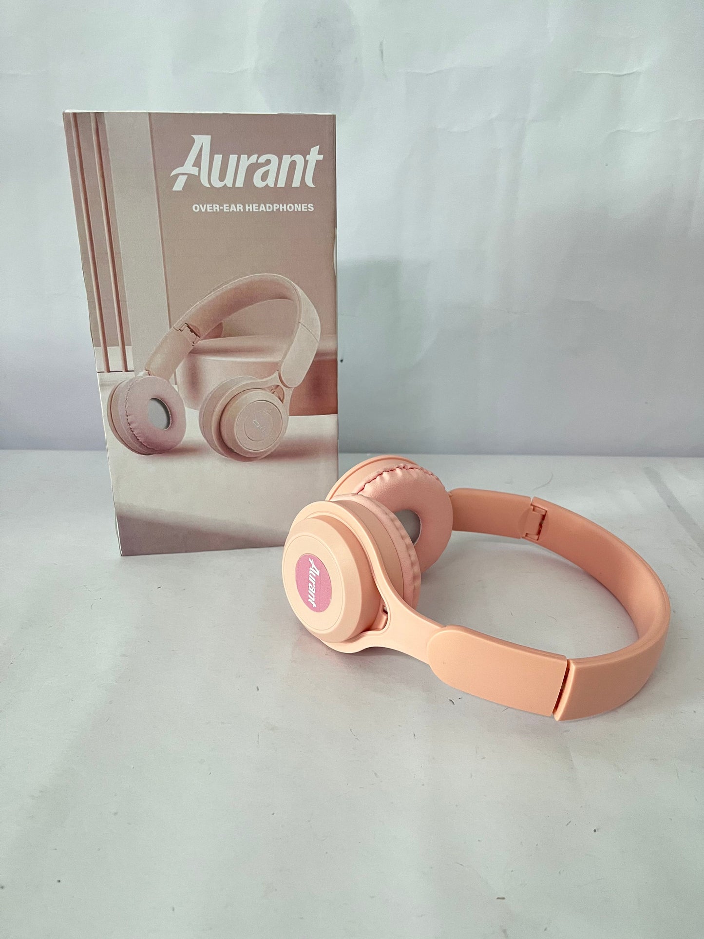 Aurant Over-Ear Wireless Bluetooth Headphones, Pink Stylish Headset with Stereo Sound, Long Battery Life & Comfortable Earpads for Music, Travel, Work & Study