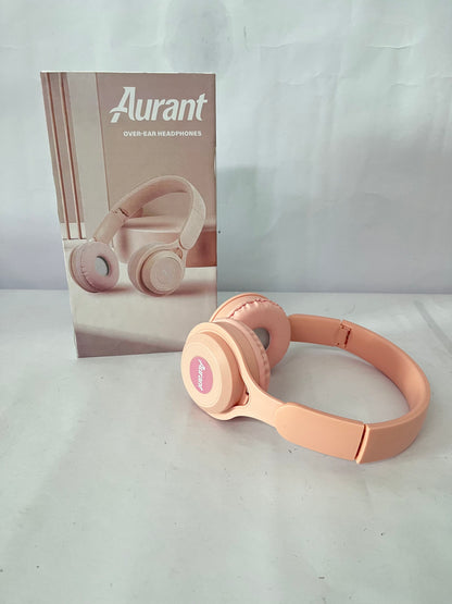 Aurant Over-Ear Wireless Bluetooth Headphones, Pink Stylish Headset with Stereo Sound, Long Battery Life & Comfortable Earpads for Music, Travel, Work & Study