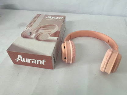 Aurant Over-Ear Wireless Bluetooth Headphones, Pink Stylish Headset with Stereo Sound, Long Battery Life & Comfortable Earpads for Music, Travel, Work & Study