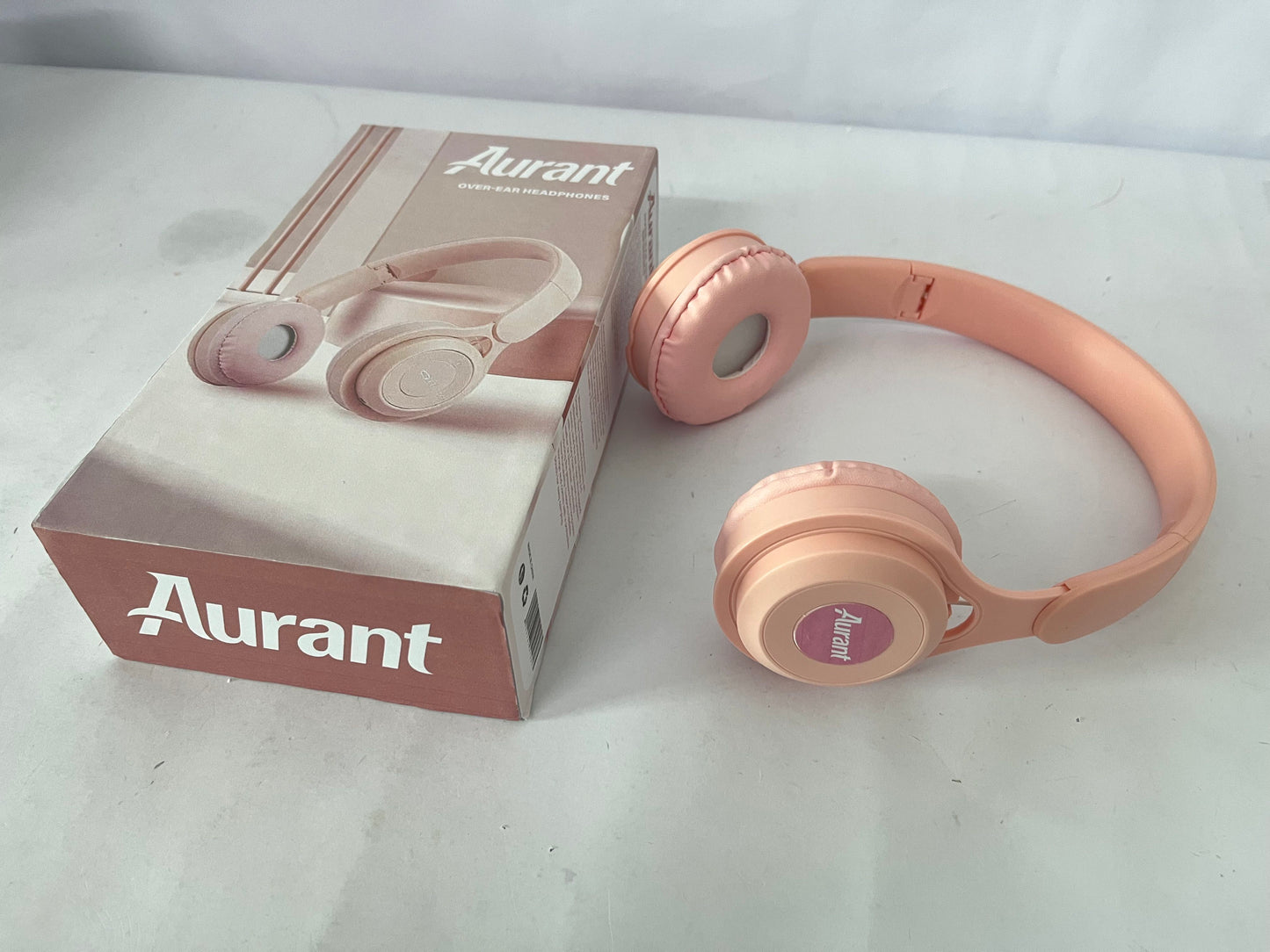 Aurant Over-Ear Wireless Bluetooth Headphones, Pink Stylish Headset with Stereo Sound, Long Battery Life & Comfortable Earpads for Music, Travel, Work & Study
