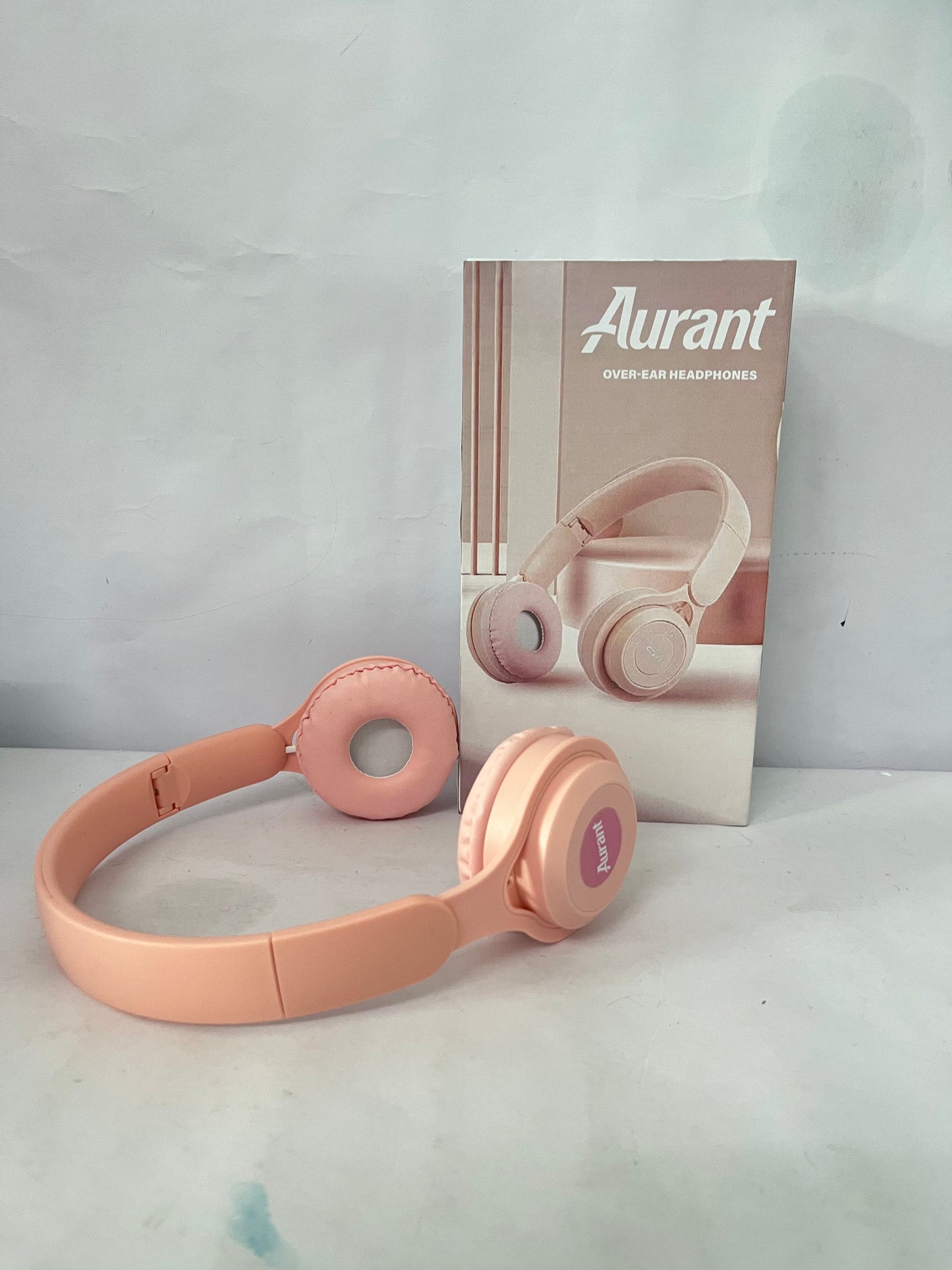 Aurant Over-Ear Wireless Bluetooth Headphones, Pink Stylish Headset with Stereo Sound, Long Battery Life & Comfortable Earpads for Music, Travel, Work & Study