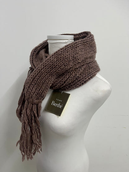Berthe Deep Brown Knit Scarf - Winter Essential for Layering & Cold-Weather Looks