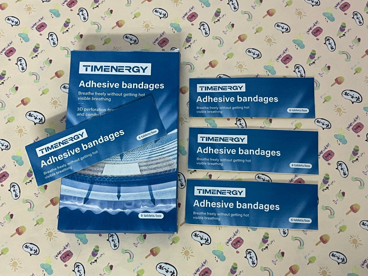 TIMENERGY Adhesive bandages Sterile Flexible Fabric Comfortable Flexible Protection