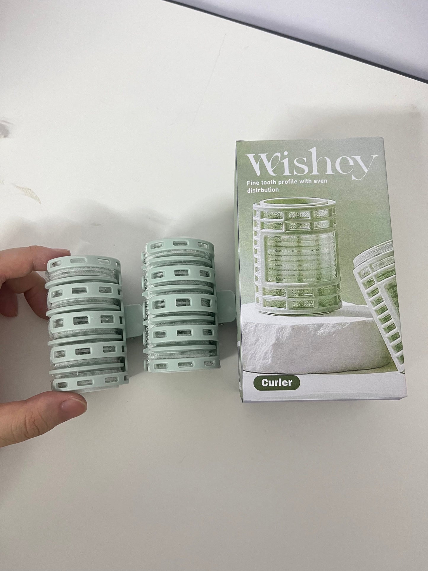 Wishey Green Non-Electric Curlers - Multi-Size Set for Custom Wave & Curl Creation