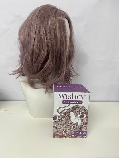 Wishey Pink-Purple Wig - Mid-Length Wavy Hair with Subtle Mauve Hue