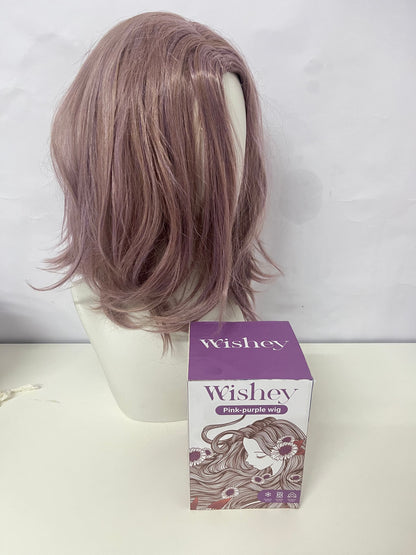 Wishey Pink-Purple Wig - Mid-Length Wavy Hair with Subtle Mauve Hue