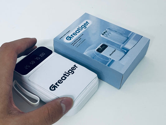 Greatiger Portable Power Bank with 4 Built-in Cables: Say Goodbye to Tangles, Portable Fast Charging, Visible Battery Level