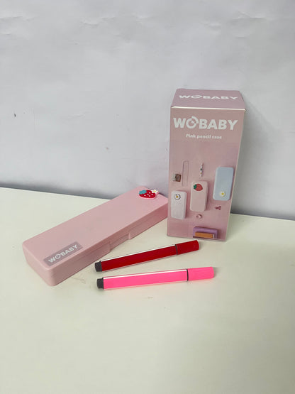WOBABY Strawberry Cute Pink Pencil Case Large-Capacity Storage Cute & Shock-Resistant A Fashion Companion for Student Stationery