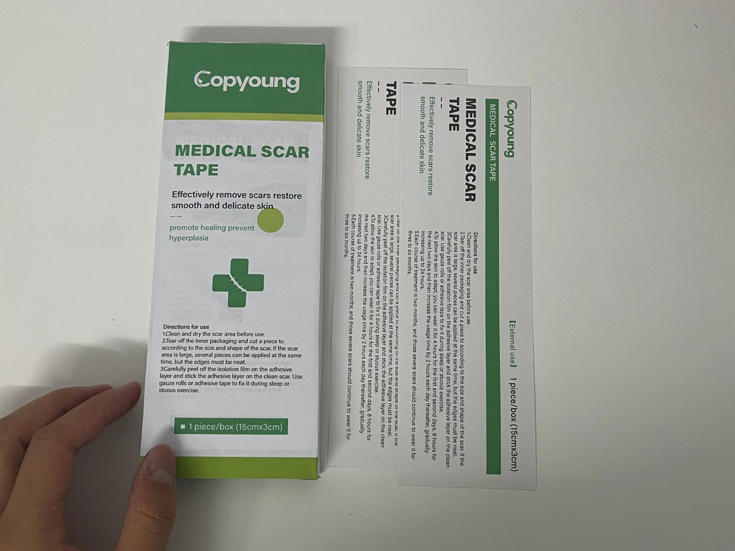 Copyoung Medical-Grade Scar Repair Tape, Large Size (15x3cm) Cut-to-Fit, Promotes Healing & Smooth Skin