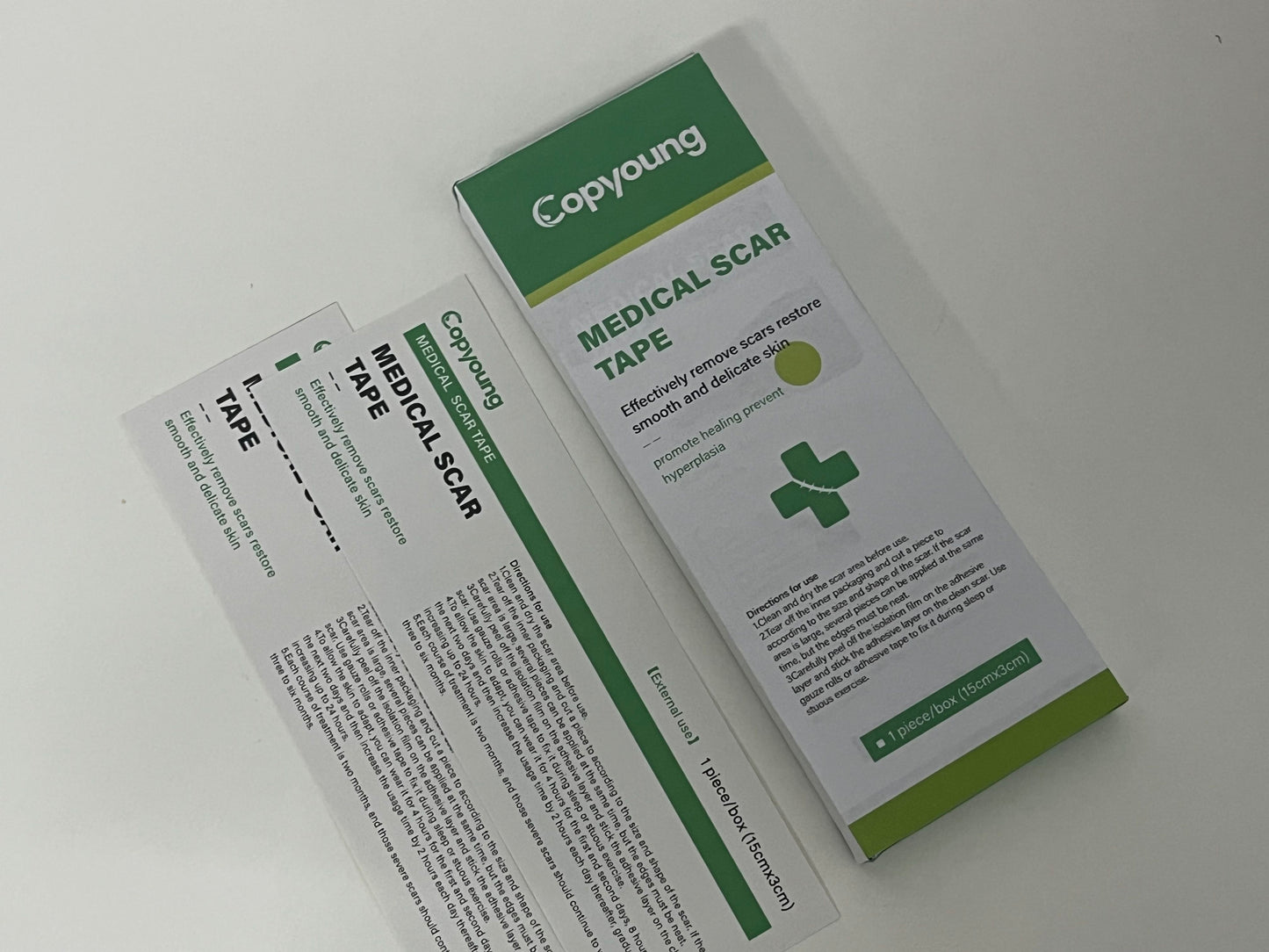 Copyoung Medical-Grade Scar Repair Tape, Large Size (15x3cm) Cut-to-Fit, Promotes Healing & Smooth Skin