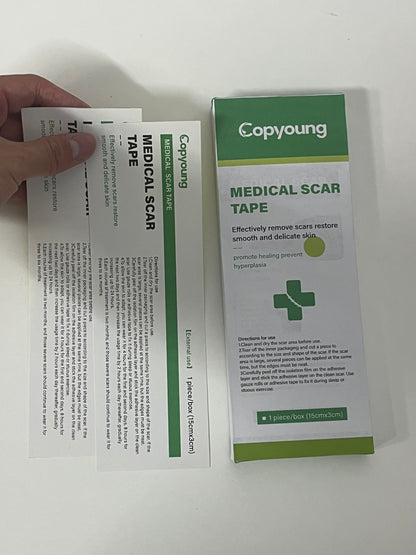 Copyoung Medical-Grade Scar Repair Tape, Large Size (15x3cm) Cut-to-Fit, Promotes Healing & Smooth Skin