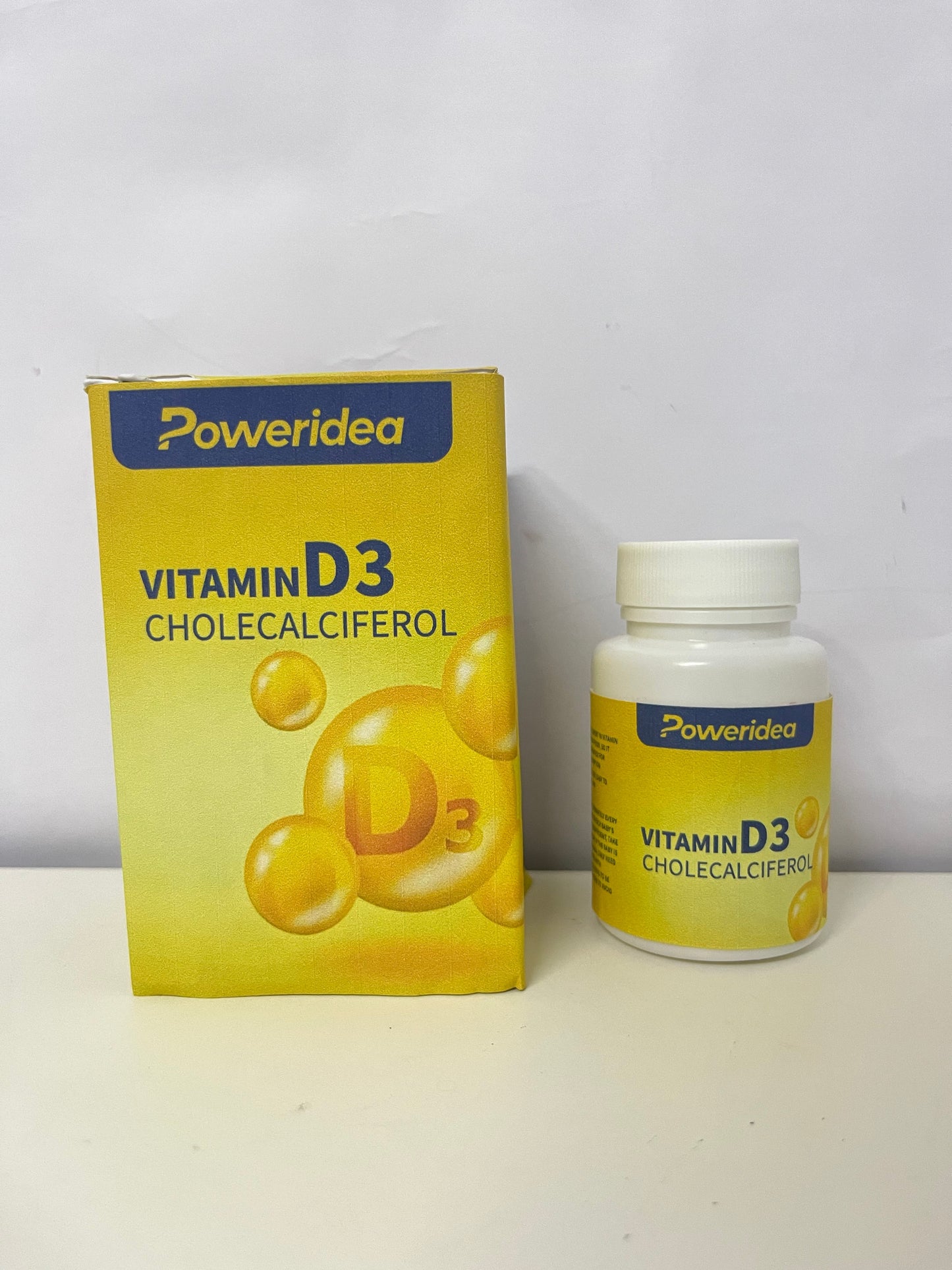 Poweridea Vitamin D3 Softgels — 1000 IU Cholecalciferol with MCT Oil for High Absorption (60-Count)