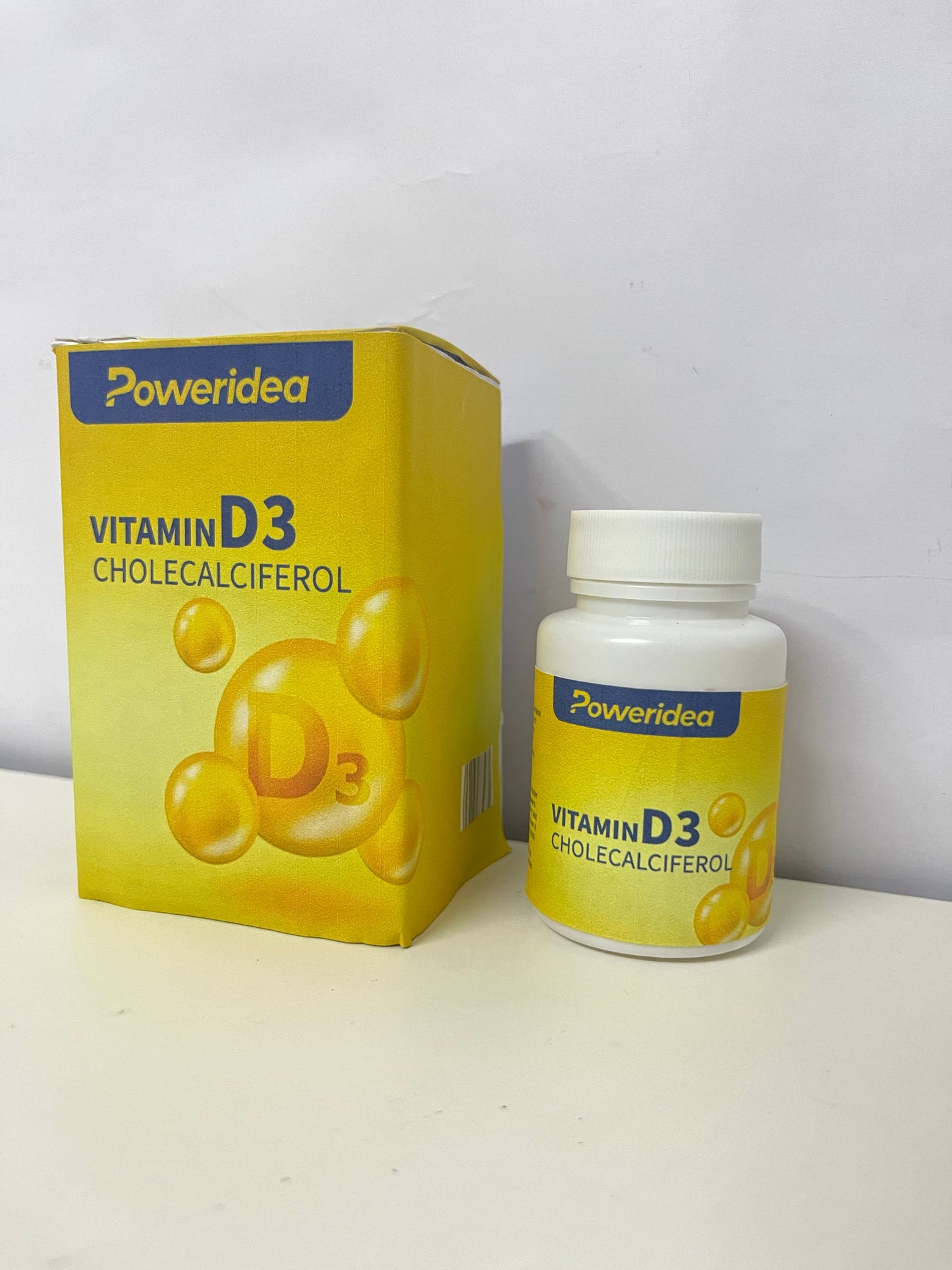 Poweridea Vitamin D3 Softgels — 1000 IU Cholecalciferol with MCT Oil for High Absorption (60-Count)