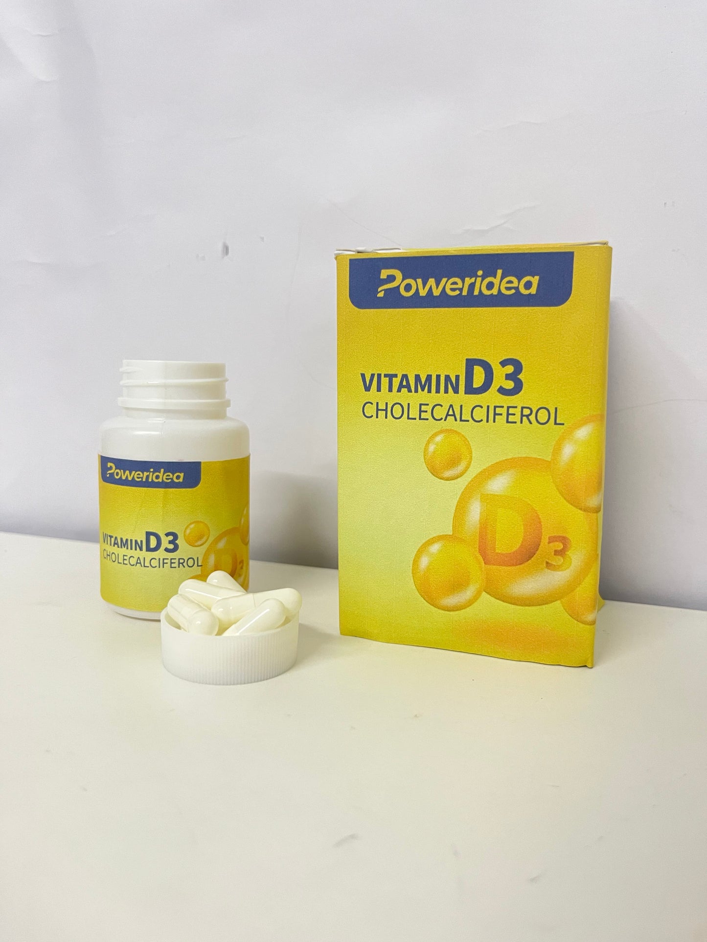 Poweridea Vitamin D3 Softgels — 1000 IU Cholecalciferol with MCT Oil for High Absorption (60-Count)
