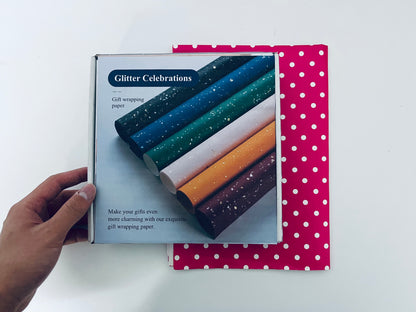 Glitter Celebrations Gift Wrapping Paper 6 Colors Thick Food-Grade Eco-Friendly for Birthday Holiday Gift Boxes
