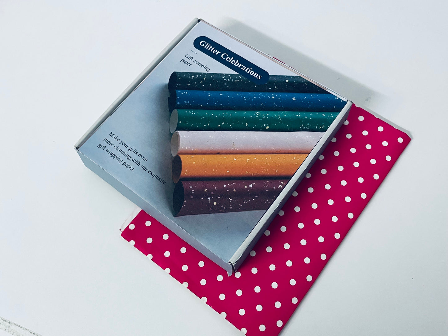 Glitter Celebrations Gift Wrapping Paper 6 Colors Thick Food-Grade Eco-Friendly for Birthday Holiday Gift Boxes