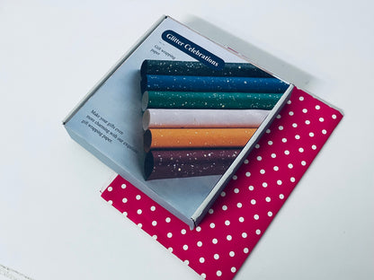 Glitter Celebrations Gift Wrapping Paper 6 Colors Thick Food-Grade Eco-Friendly for Birthday Holiday Gift Boxes