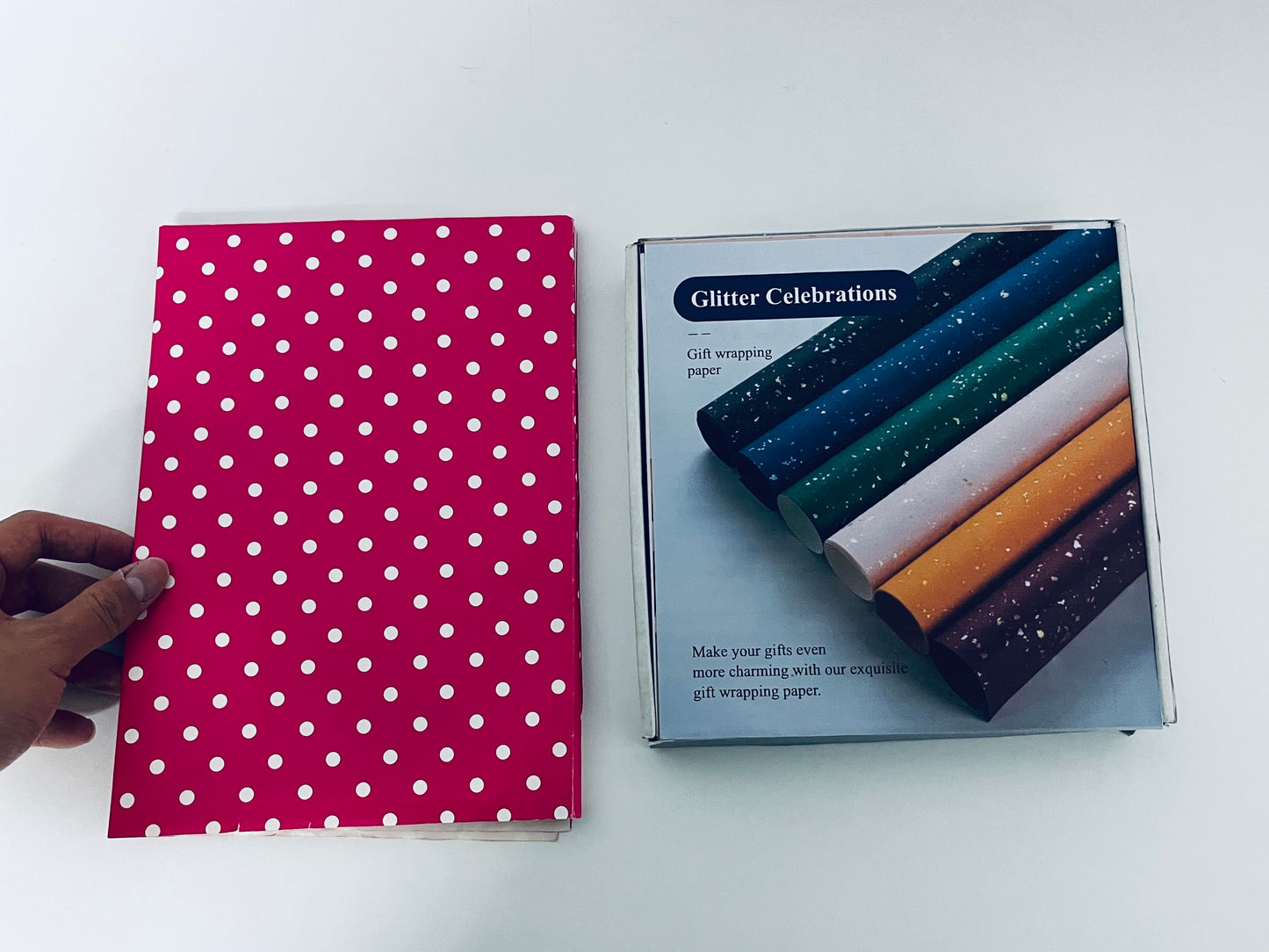 Glitter Celebrations Gift Wrapping Paper 6 Colors Thick Food-Grade Eco-Friendly for Birthday Holiday Gift Boxes