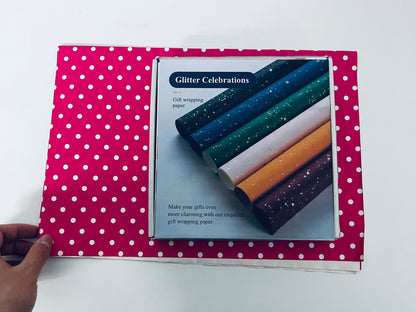 Glitter Celebrations Gift Wrapping Paper 6 Colors Thick Food-Grade Eco-Friendly for Birthday Holiday Gift Boxes