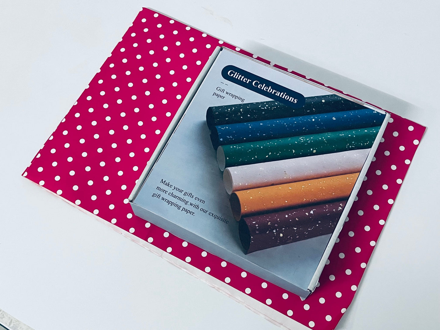 Glitter Celebrations Gift Wrapping Paper 6 Colors Thick Food-Grade Eco-Friendly for Birthday Holiday Gift Boxes