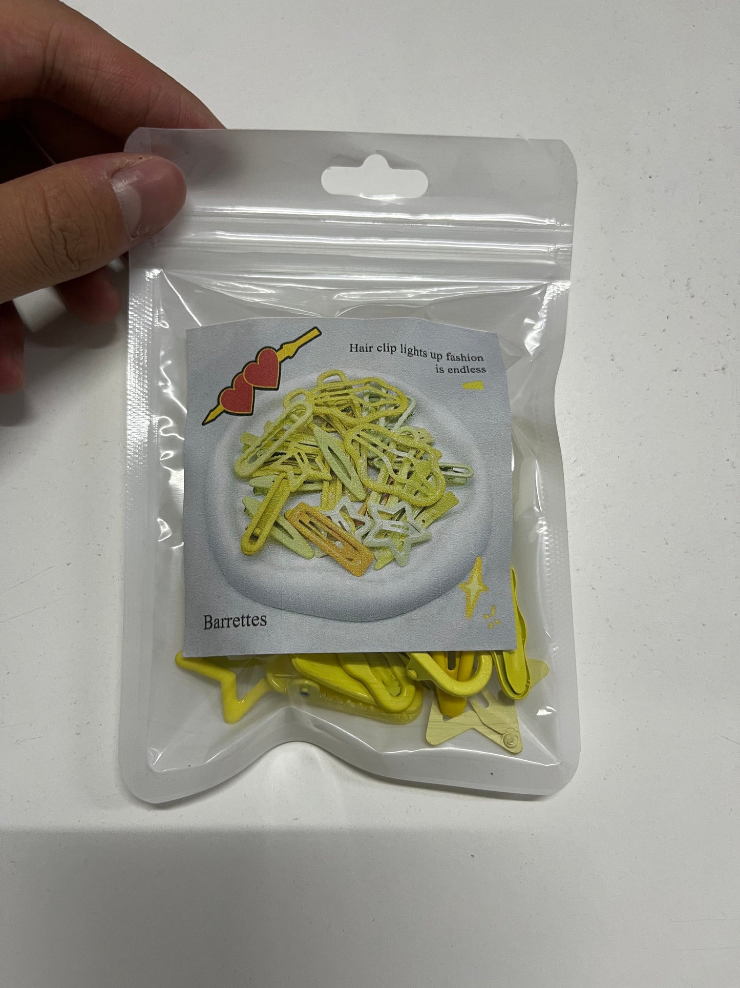 Bright Yellow Star Decor Barrettes Hair Clip Multipack Set