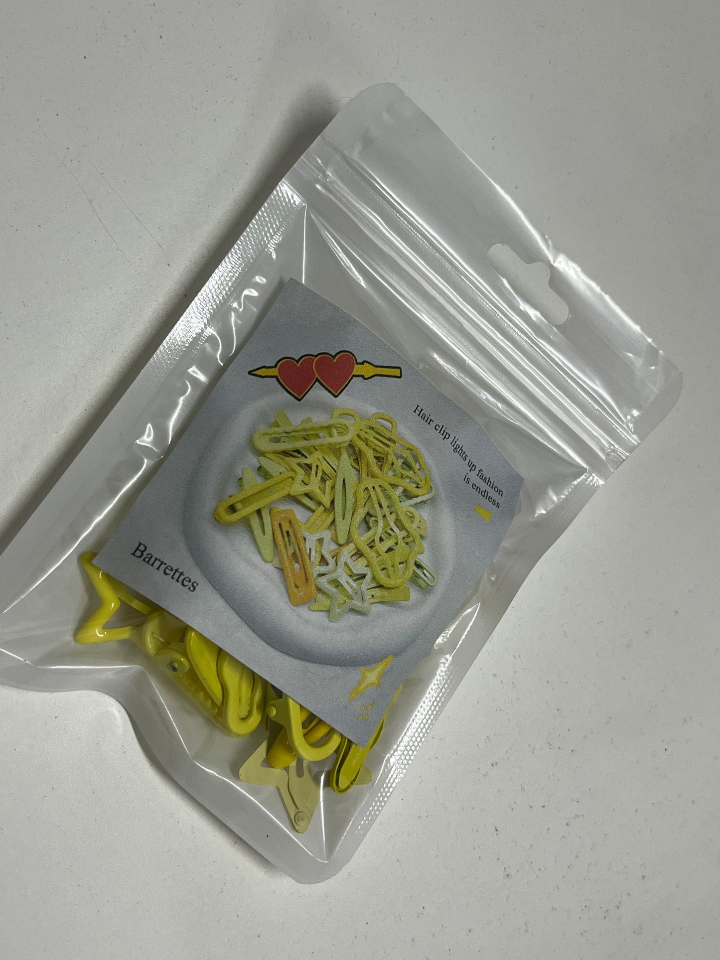 Bright Yellow Star Decor Barrettes Hair Clip Multipack Set