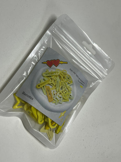 Bright Yellow Star Decor Barrettes Hair Clip Multipack Set
