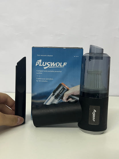 PLUSWOLF Portable Car Electric Vacuum Cleaners – Wireless Handheld High-Power Vacuum with 30-Minute Long Battery Life for Car & Home Use