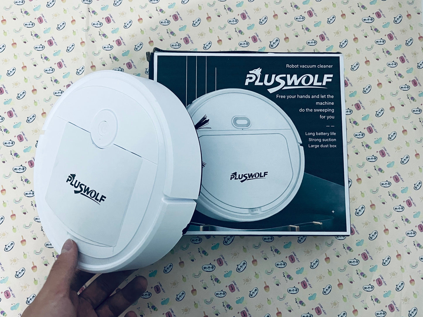 PLUSWOLF Electric Sweepers – Fully Automatic Sweeping & Suction Machine with Long Battery Life & Large Dust Box, Quiet Household Cleaning Device