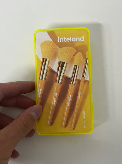 【Inteland 6-Piece Yellow Makeup Brush Set】—— Stylish & Functional Tools for Daily Makeup