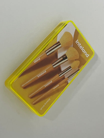 【Inteland 6-Piece Yellow Makeup Brush Set】—— Stylish & Functional Tools for Daily Makeup