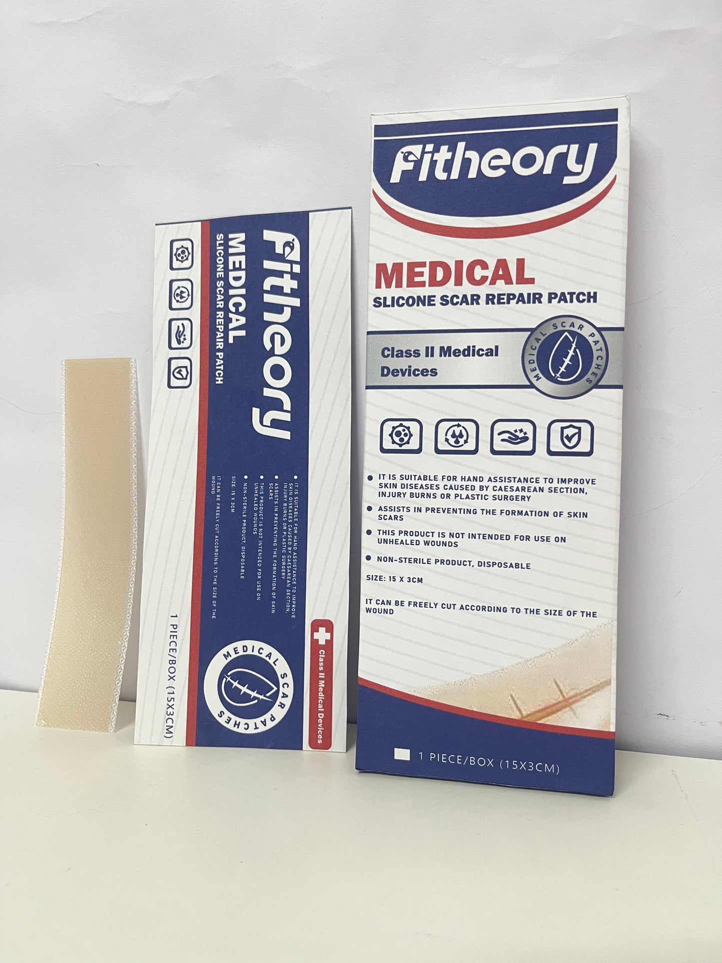 Fitheory Medical Silicone Scar Repair Patch, Class II Medical Device, Silicone Scar Sheets for C-Section, Surgery, Burn, Keloid, Acne, Cut to Size Scar Treatment, 1 Pack