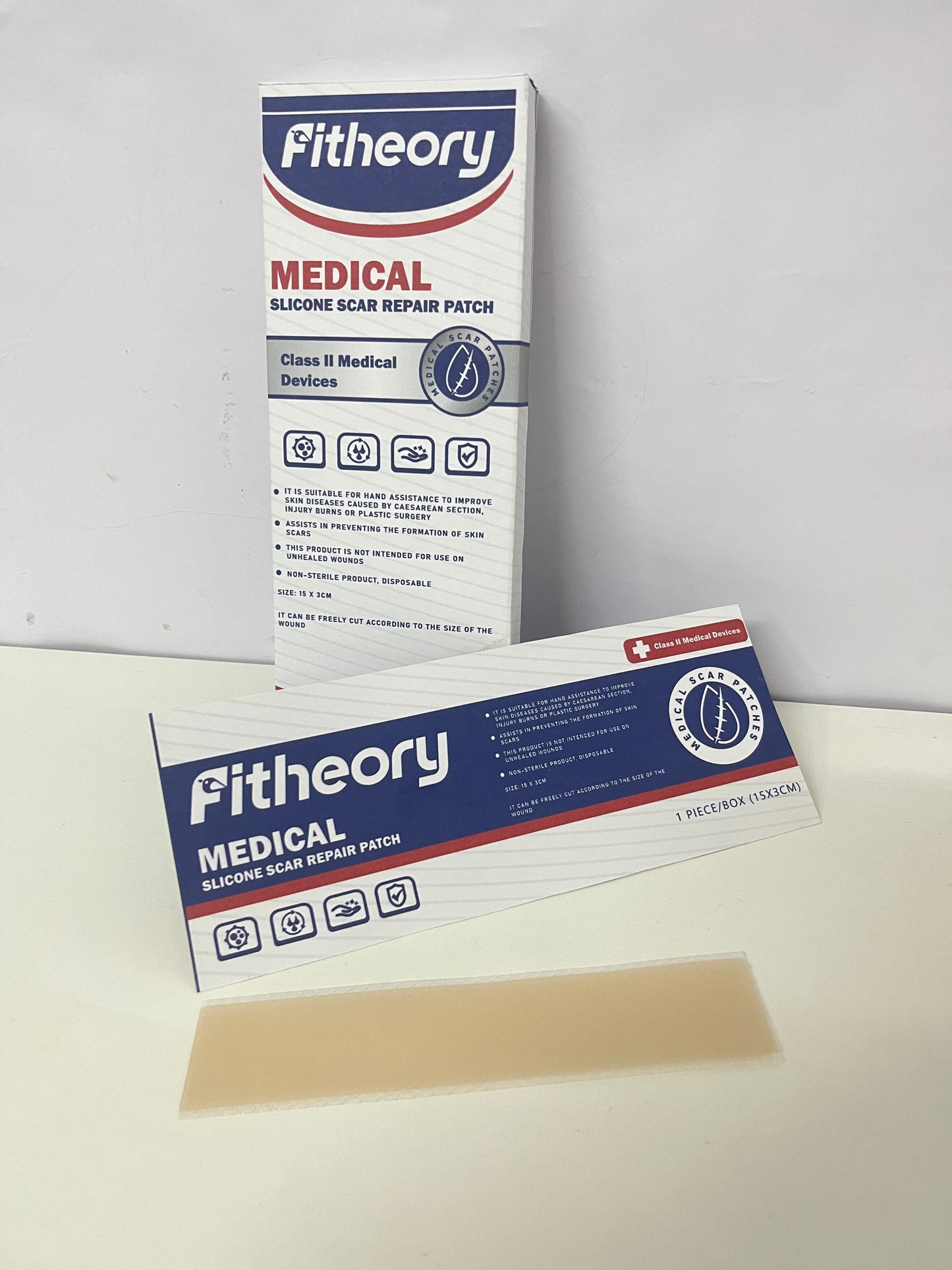 Fitheory Medical Silicone Scar Repair Patch, Class II Medical Device, Silicone Scar Sheets for C-Section, Surgery, Burn, Keloid, Acne, Cut to Size Scar Treatment, 1 Pack