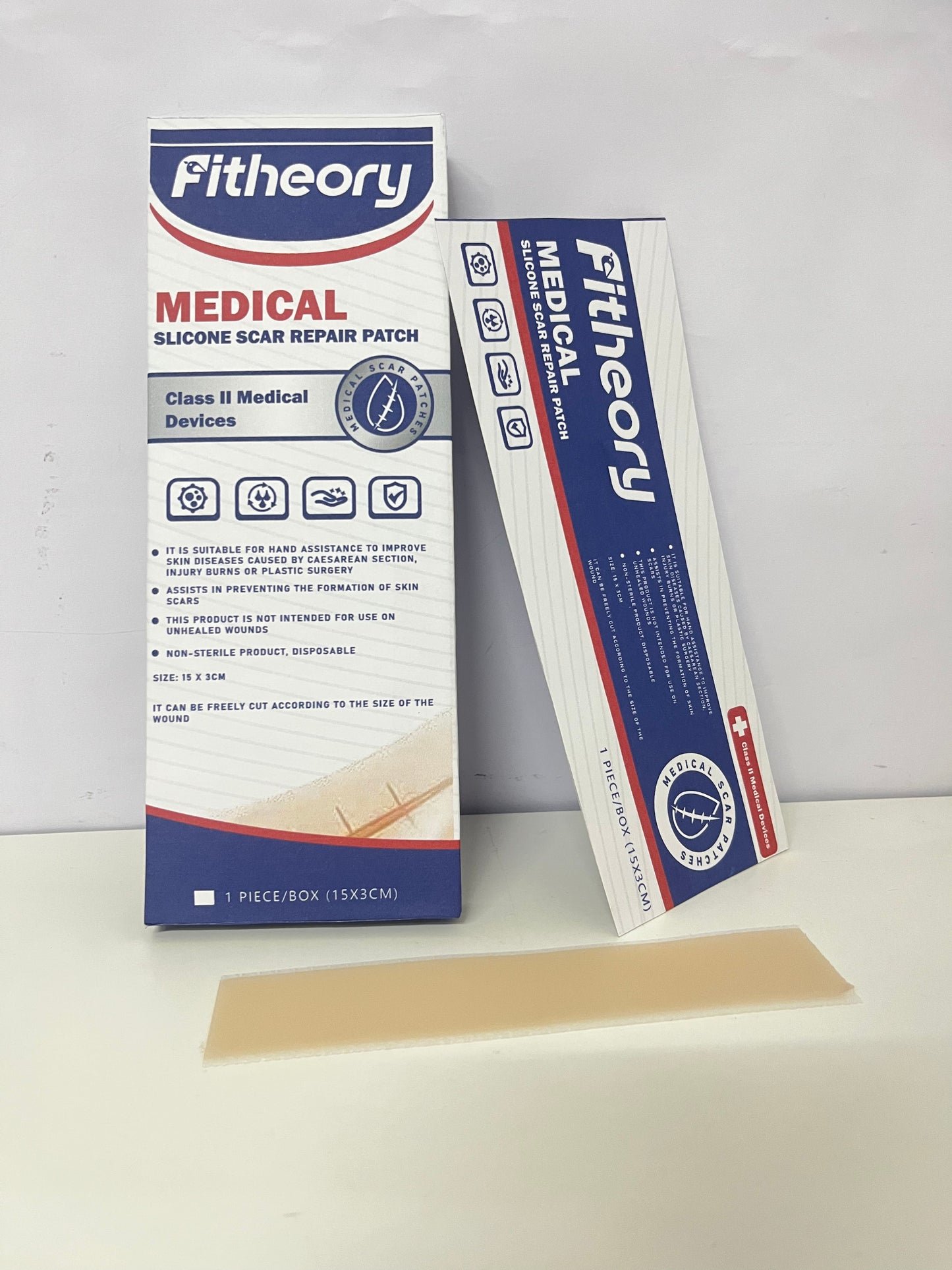 Fitheory Medical Silicone Scar Repair Patch, Class II Medical Device, Silicone Scar Sheets for C-Section, Surgery, Burn, Keloid, Acne, Cut to Size Scar Treatment, 1 Pack