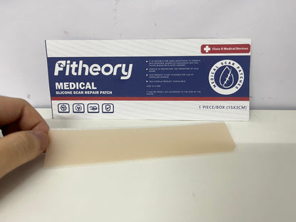 Fitheory Medical Silicone Scar Repair Patch, Class II Medical Device, Silicone Scar Sheets for C-Section, Surgery, Burn, Keloid, Acne, Cut to Size Scar Treatment, 1 Pack
