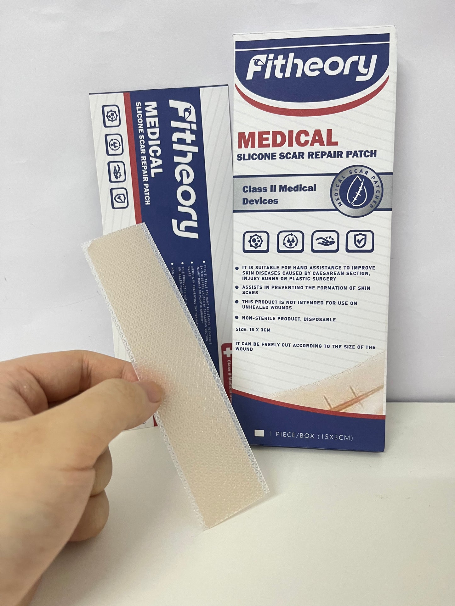 Fitheory Medical Silicone Scar Repair Patch, Class II Medical Device, Silicone Scar Sheets for C-Section, Surgery, Burn, Keloid, Acne, Cut to Size Scar Treatment, 1 Pack