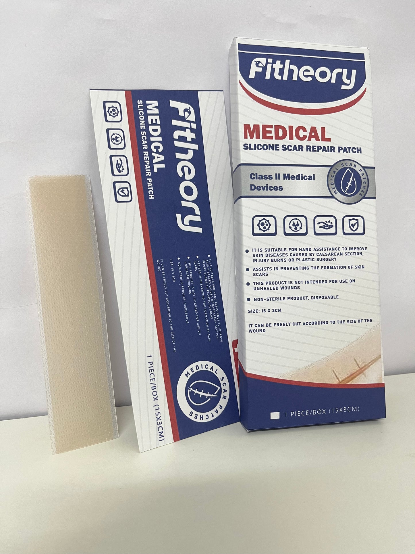 Fitheory Medical Silicone Scar Repair Patch, Class II Medical Device, Silicone Scar Sheets for C-Section, Surgery, Burn, Keloid, Acne, Cut to Size Scar Treatment, 1 Pack