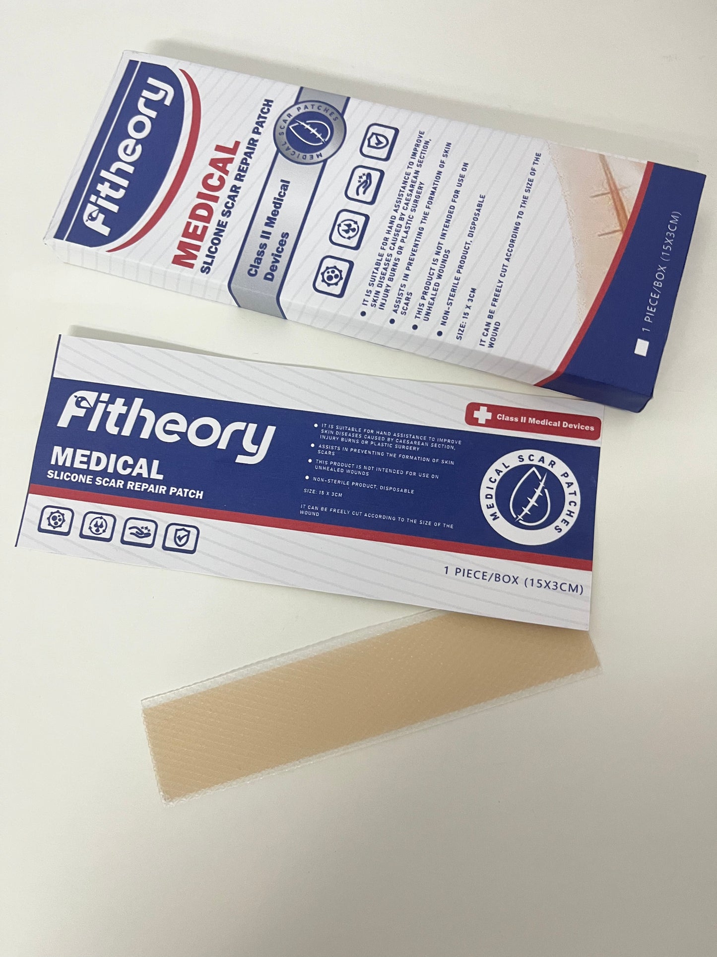 Fitheory Medical Silicone Scar Repair Patch, Class II Medical Device, Silicone Scar Sheets for C-Section, Surgery, Burn, Keloid, Acne, Cut to Size Scar Treatment, 1 Pack