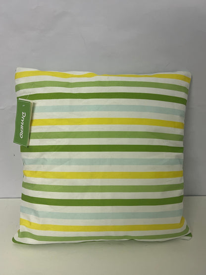 DIYHERO Fresh Striped Throw Pillow 45×45cm 100% Cotton Canvas Cushion Cover with Insert, Nordic Style Decorative Pillow for Sofa Bedroom Living Room All Season Use