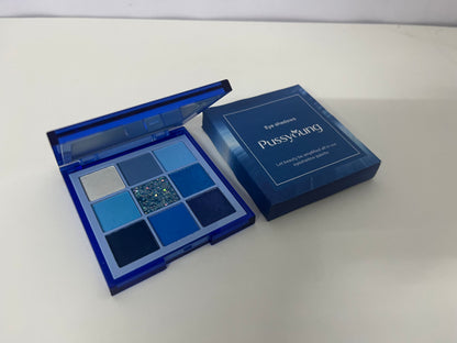 [Pussyoung Eye shadows]-Deep Sea 9-Color Eyeshadow Palette - Cool-Tone Blue Creative Palette