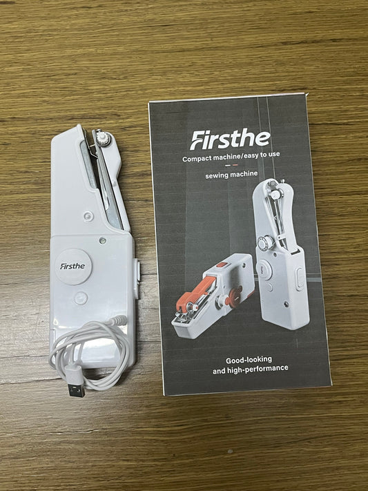 Firsthe Handheld Electric Sewing Machine, Portable Mini Sewing Machine for Beginners, Compact Sewing Tool for Home Travel DIY Clothes Fabric Repair, USB Powered