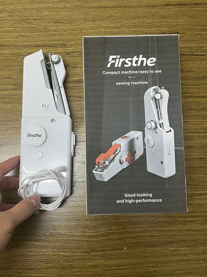 Firsthe Handheld Electric Sewing Machine, Portable Mini Sewing Machine for Beginners, Compact Sewing Tool for Home Travel DIY Clothes Fabric Repair, USB Powered