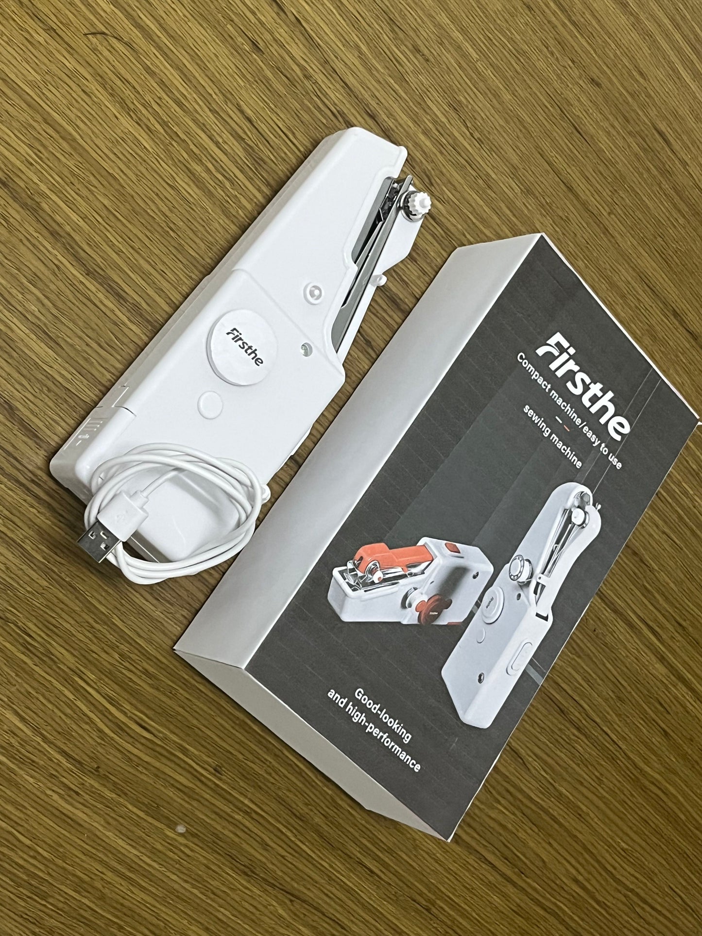 Firsthe Handheld Electric Sewing Machine, Portable Mini Sewing Machine for Beginners, Compact Sewing Tool for Home Travel DIY Clothes Fabric Repair, USB Powered