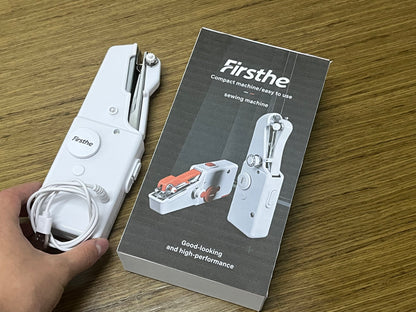 Firsthe Handheld Electric Sewing Machine, Portable Mini Sewing Machine for Beginners, Compact Sewing Tool for Home Travel DIY Clothes Fabric Repair, USB Powered